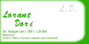 lorant dori business card